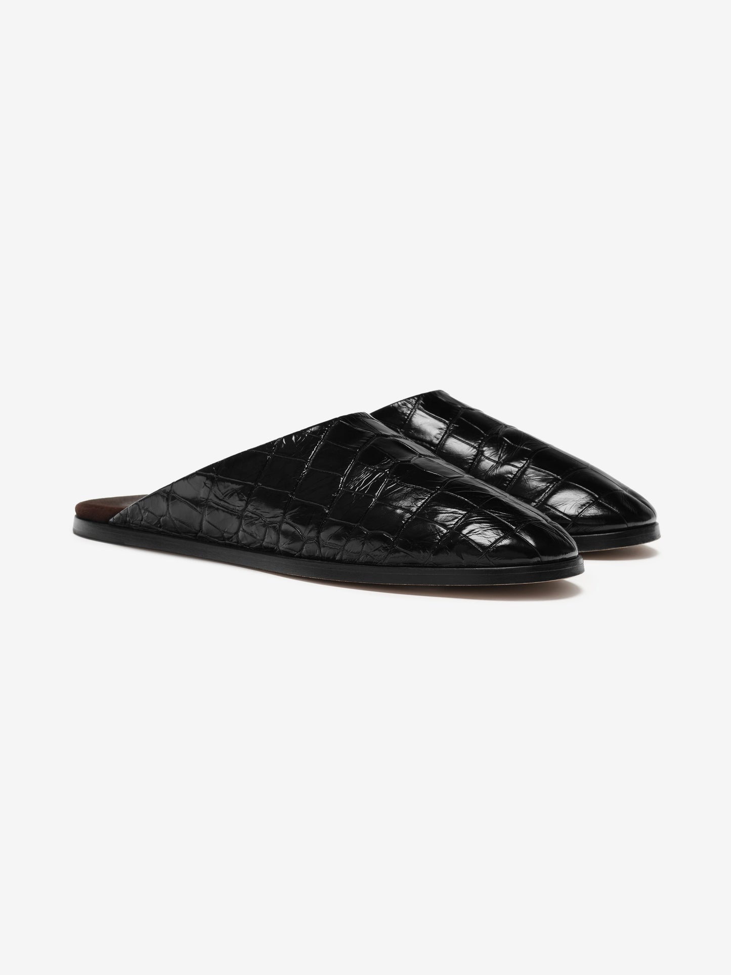 Fear of God Croc-Embossed Leather Slide Sandal – Deep Black, Men's