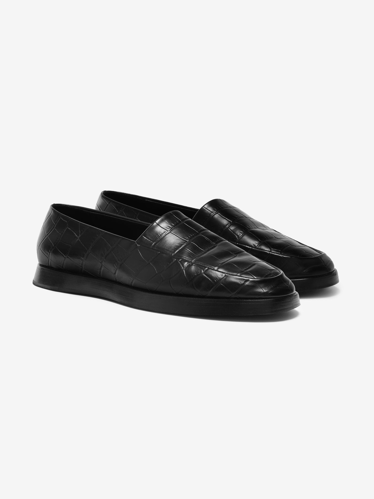 Fear of God Croc-Embossed Leather Loafer – Deep Black, Men's
