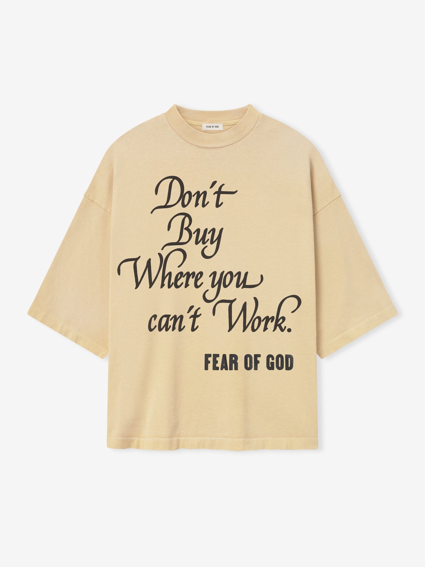 Fear of God Freedom Now Tee – Dune, Men's Cotton Jersey T-Shirt