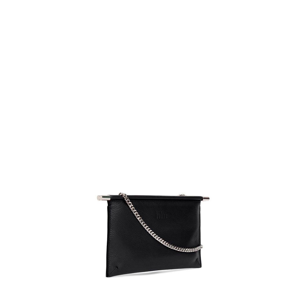 Bag It Frida Mini Milled Leather Crossbody Clutch – Black