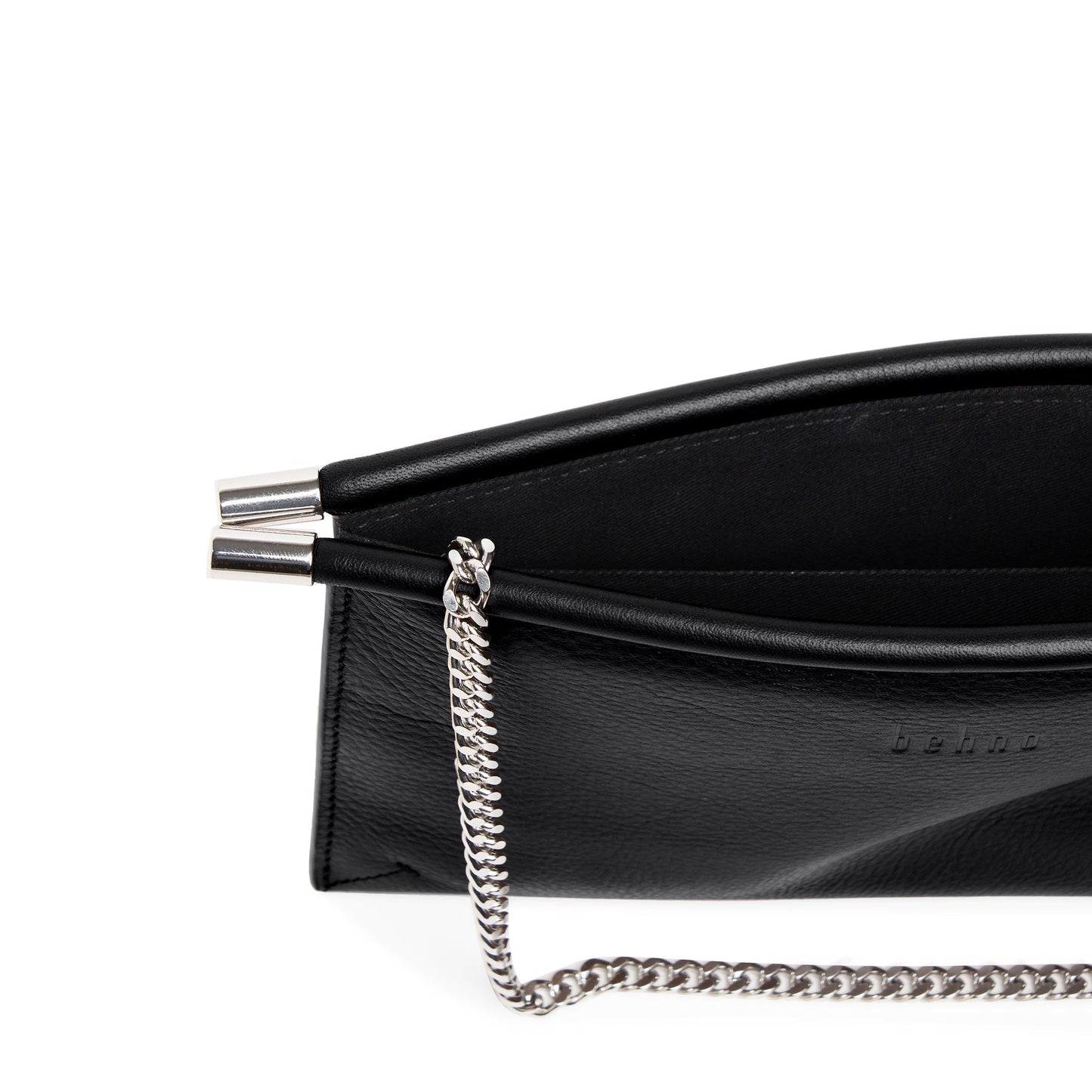 Bag It Frida Mini Milled Leather Crossbody Clutch – Black
