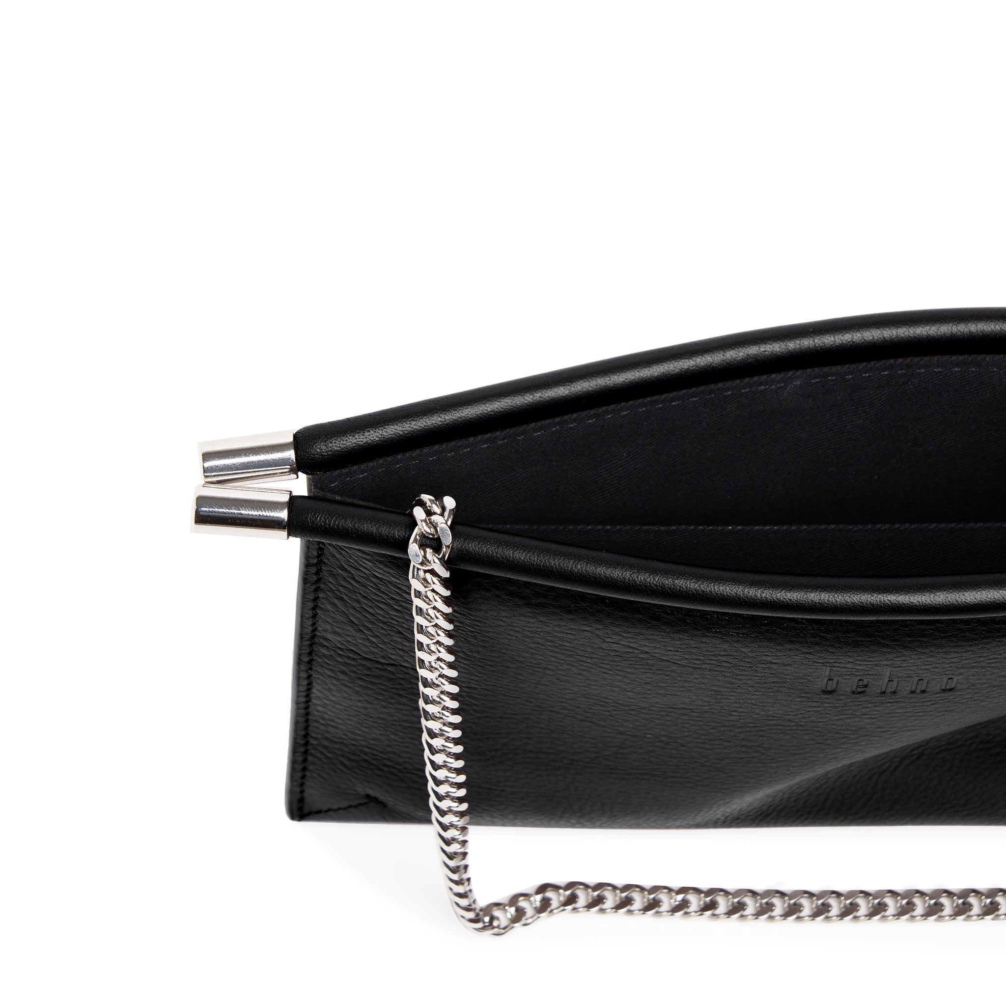 Bag It Frida Mini Milled Leather Crossbody Clutch – Black