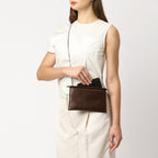 Bag It Frida Mini Pebbled Leather Crossbody Clutch – Cacao