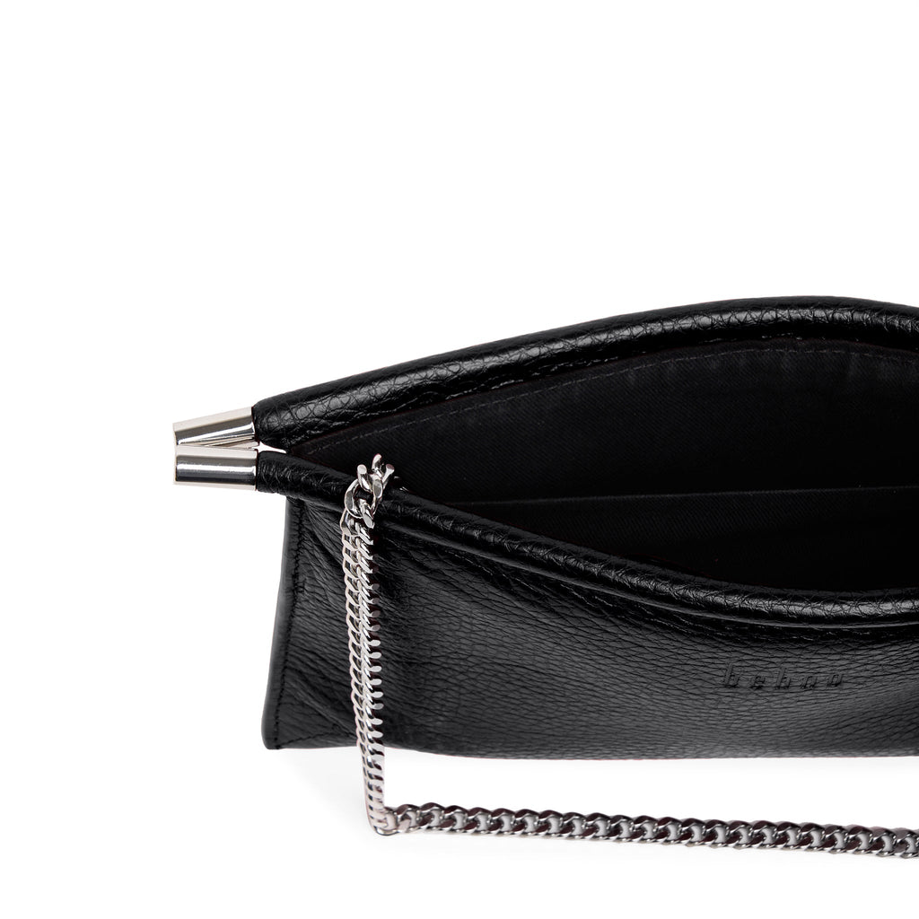 Bag It Frida Mini Pebbled Leather Crossbody Clutch – Black