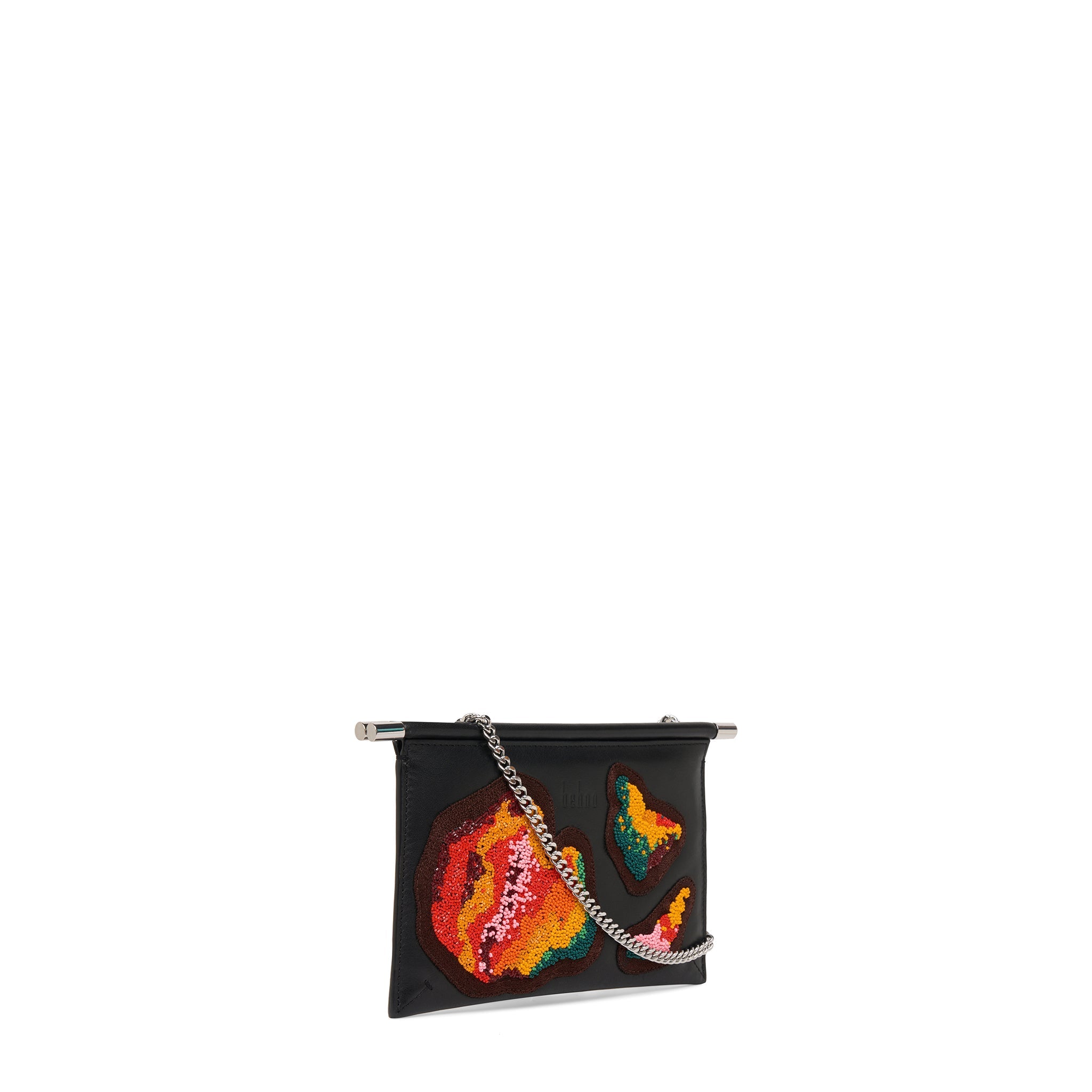 Bag It Frida Mini Hand-Patched Crossbody Clutch – Black Multi