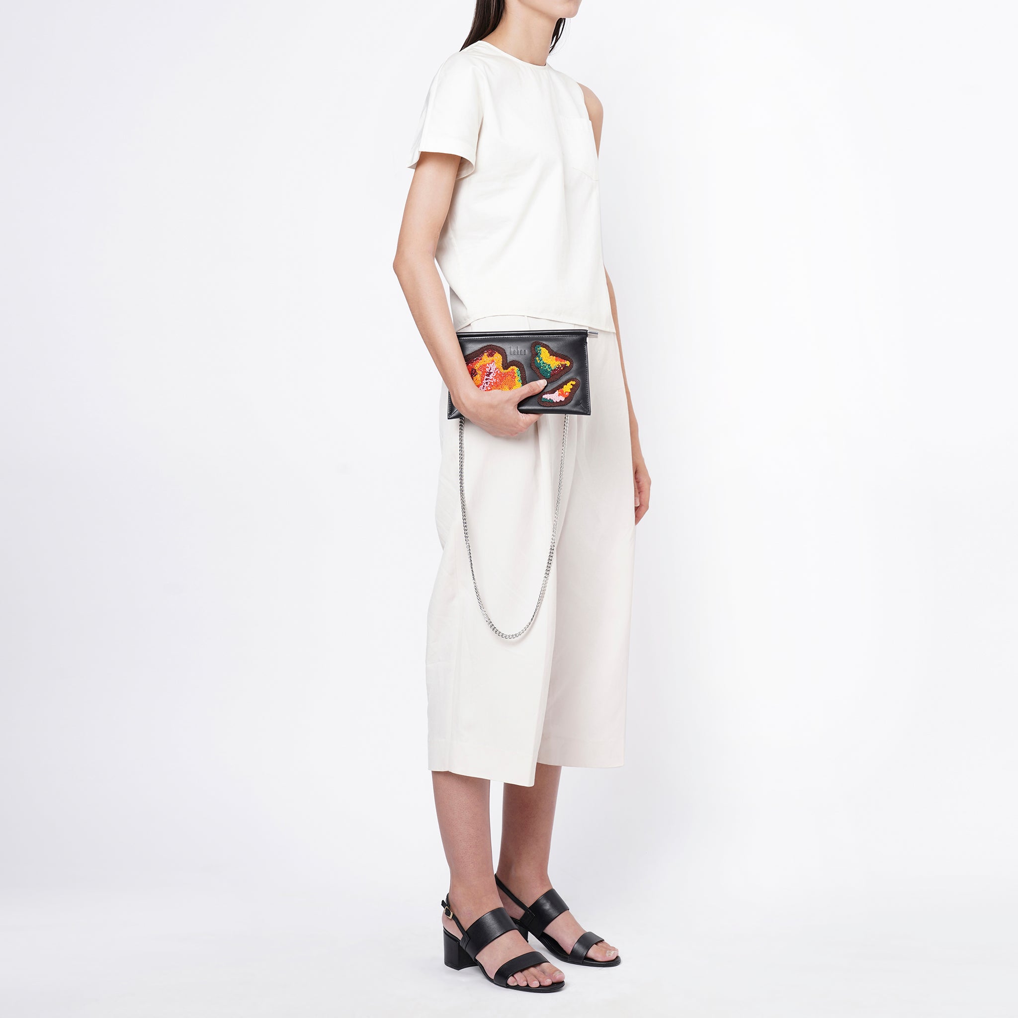 Bag It Frida Mini Hand-Patched Crossbody Clutch – Black Multi