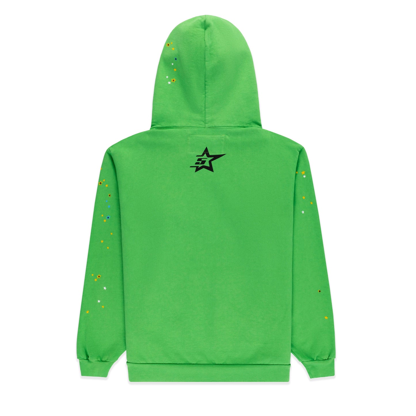 SP5DER Punk V2 Rhinestone Hoodie - Bright Green - Back View