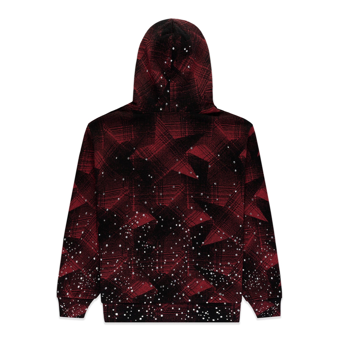 SP5DER Star Plaid Full-Zip Hoodie - Black - Back View