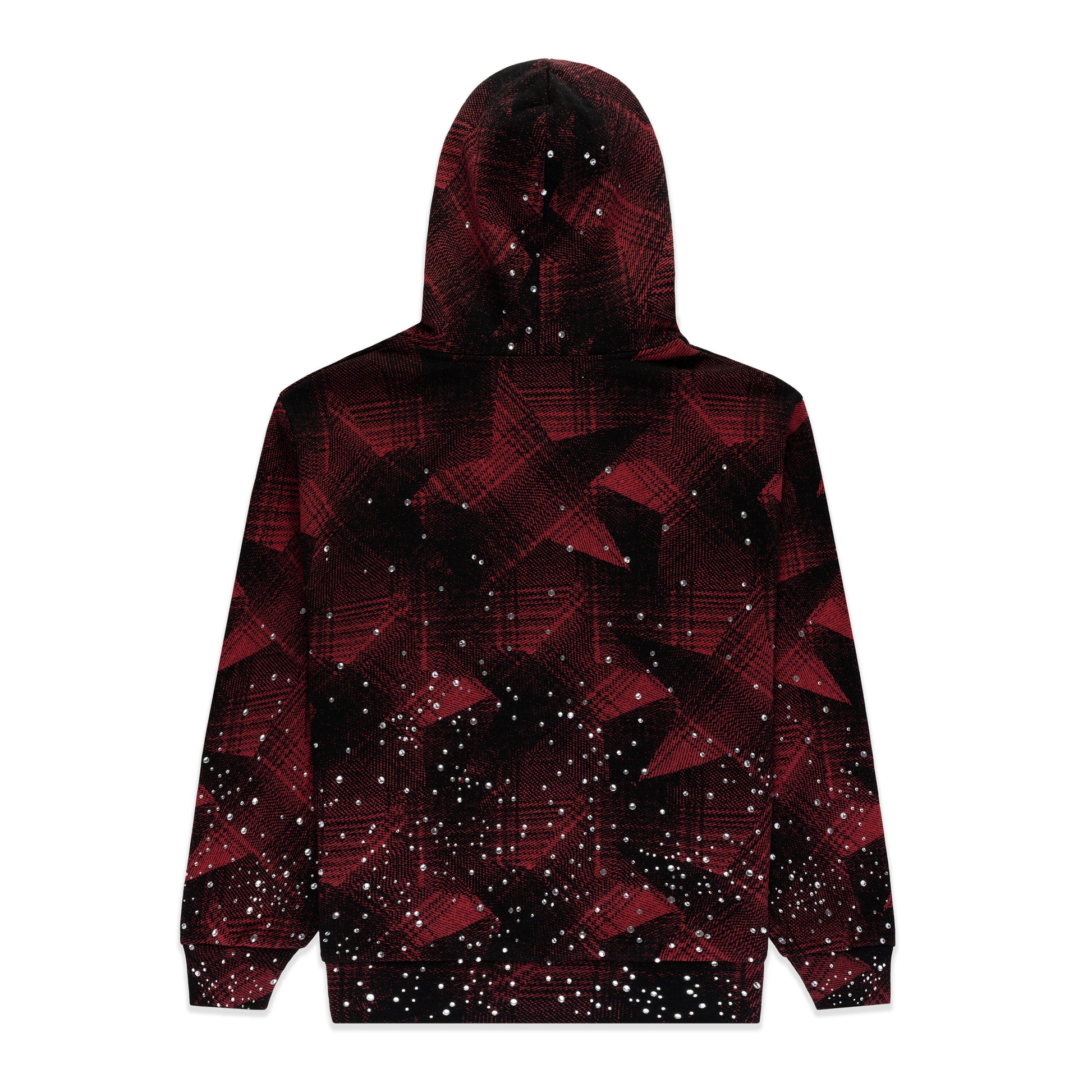 SP5DER Star Plaid Full-Zip Hoodie - Black - Back View