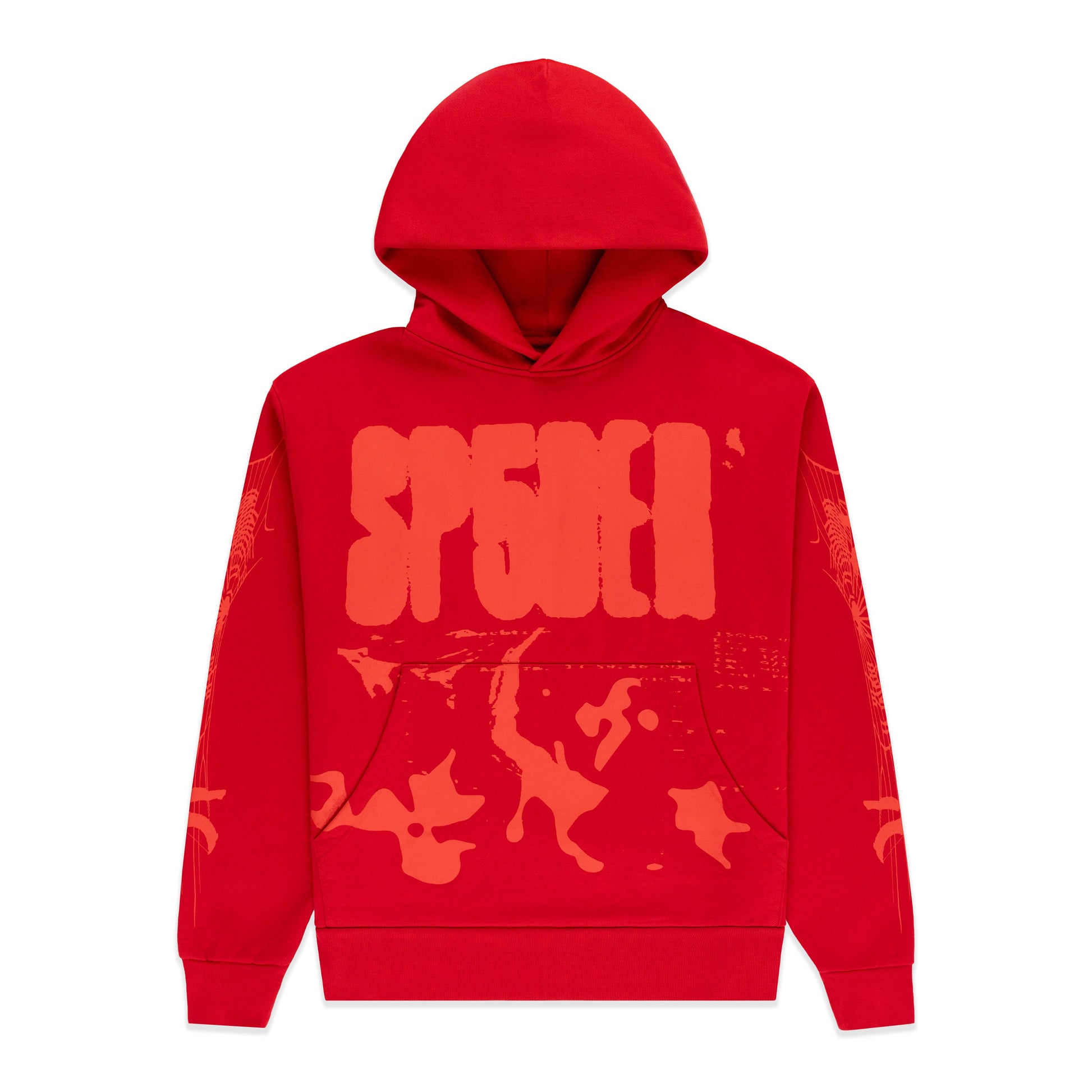 SP5DER X-Ray Hoodie – Red - Front View