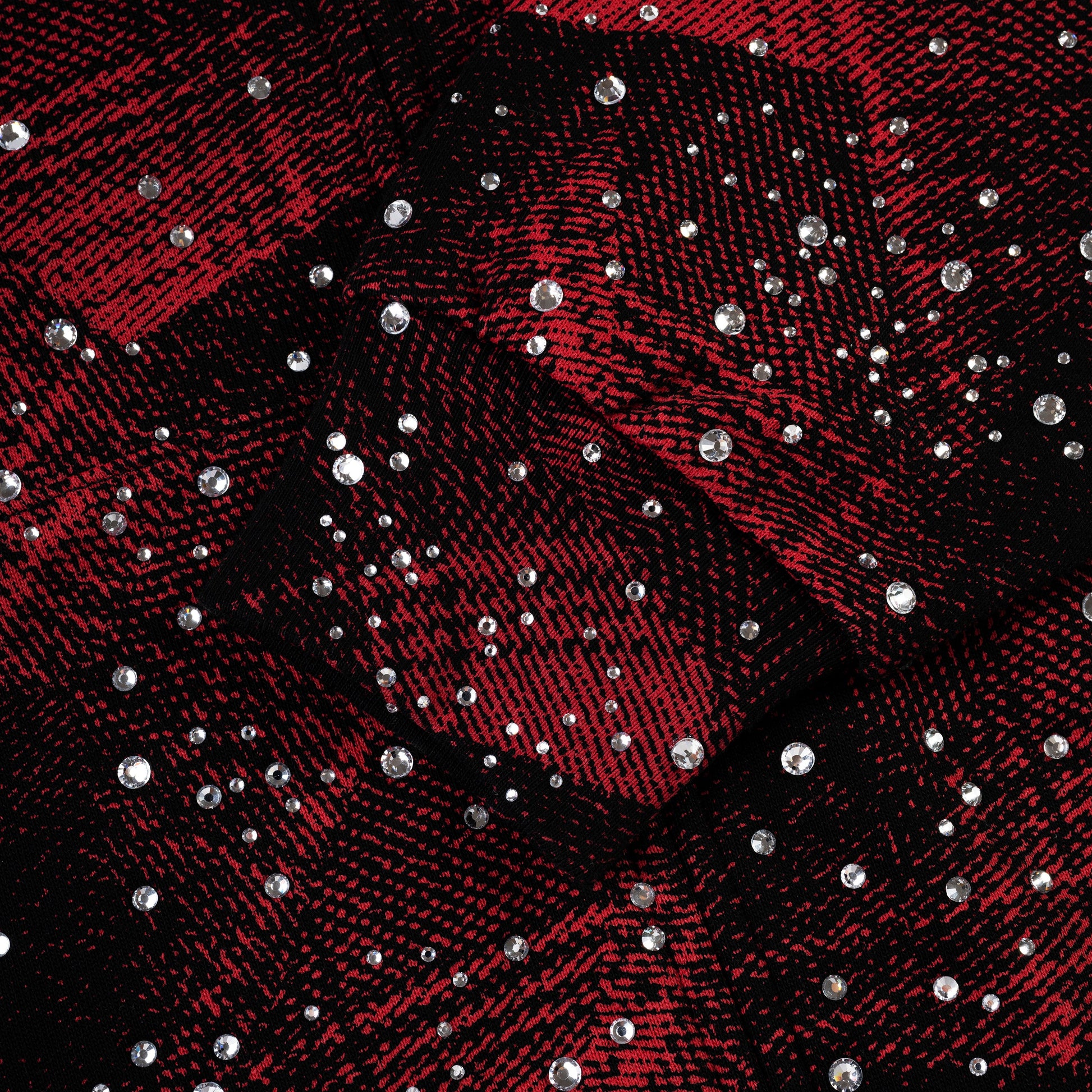 SP5DER Star Plaid Full-Zip Hoodie - Black - Detail View 3