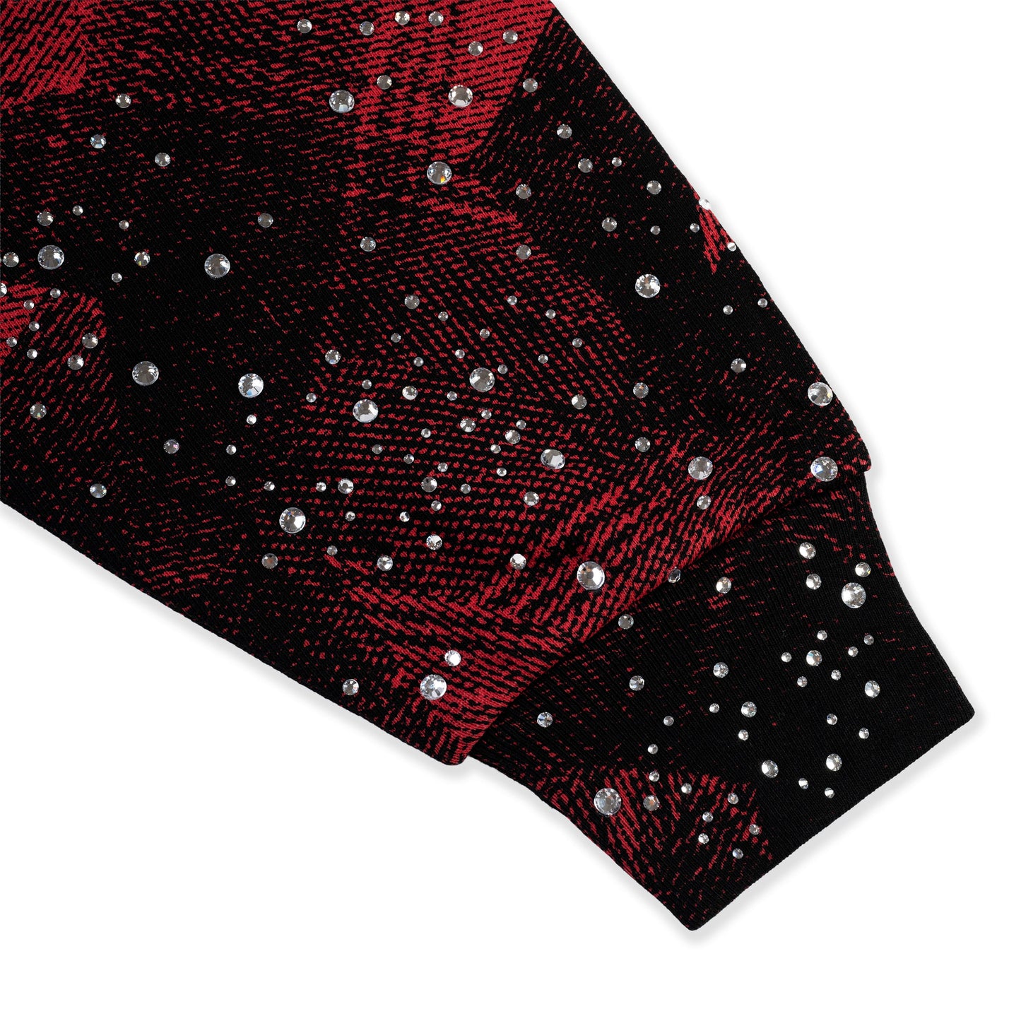 SP5DER Star Plaid Full-Zip Hoodie - Black - Detail View 5