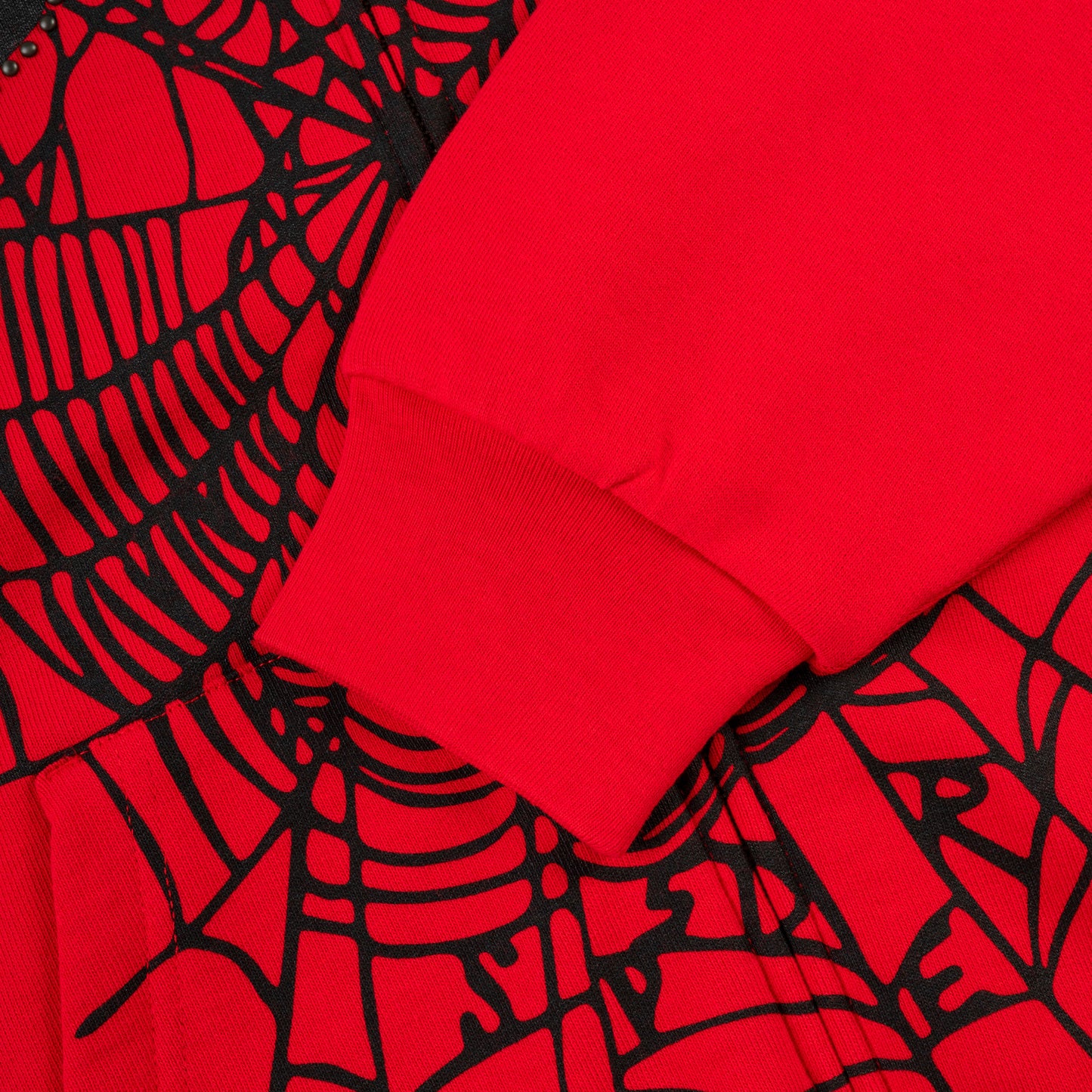 SP5DER OG Web Studded Full-Zip Hoodie - Red - Detail View 2