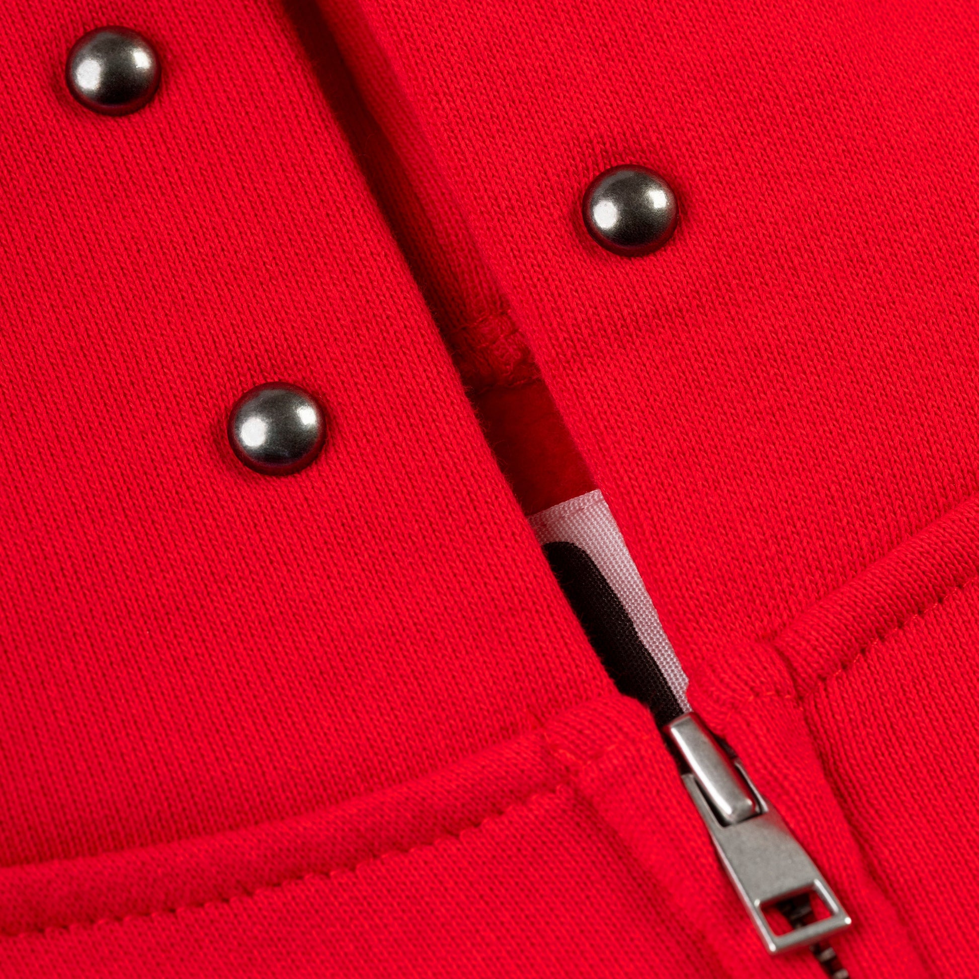 SP5DER OG Web Studded Full-Zip Hoodie - Red - Detail View 4
