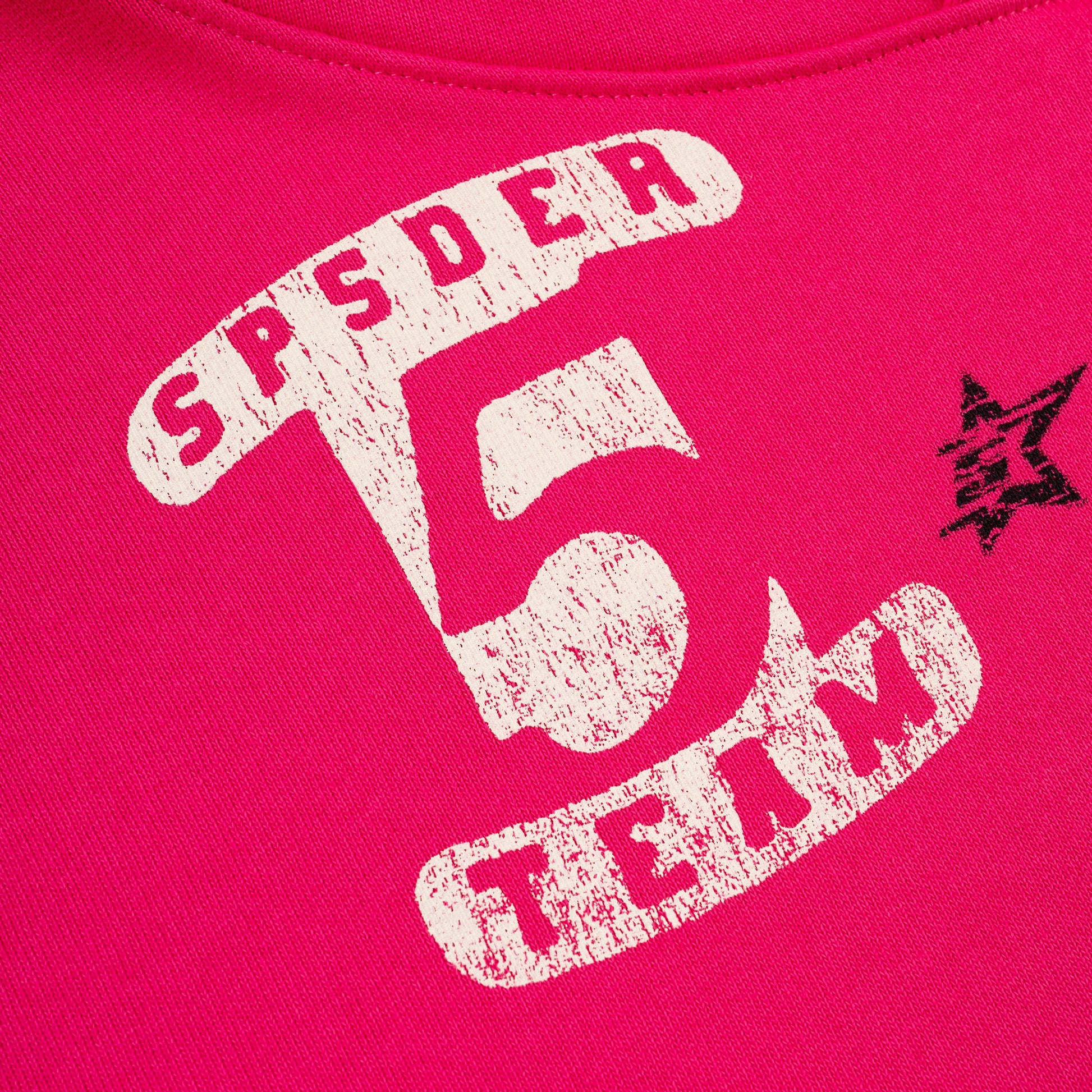 SP5DER Stencil Hoodie – Pink - Detail View 2