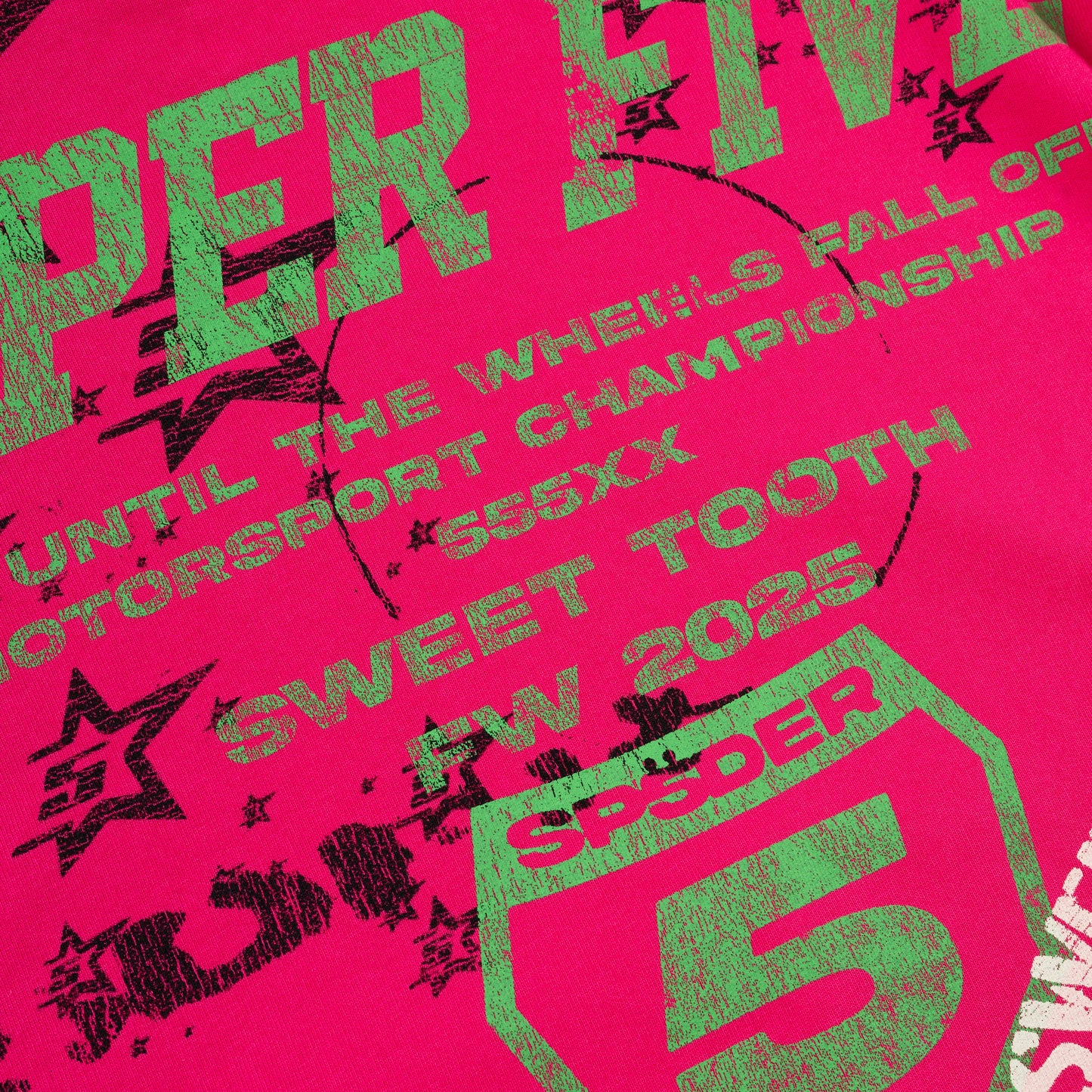 SP5DER Stencil Hoodie – Pink - Detail View 7