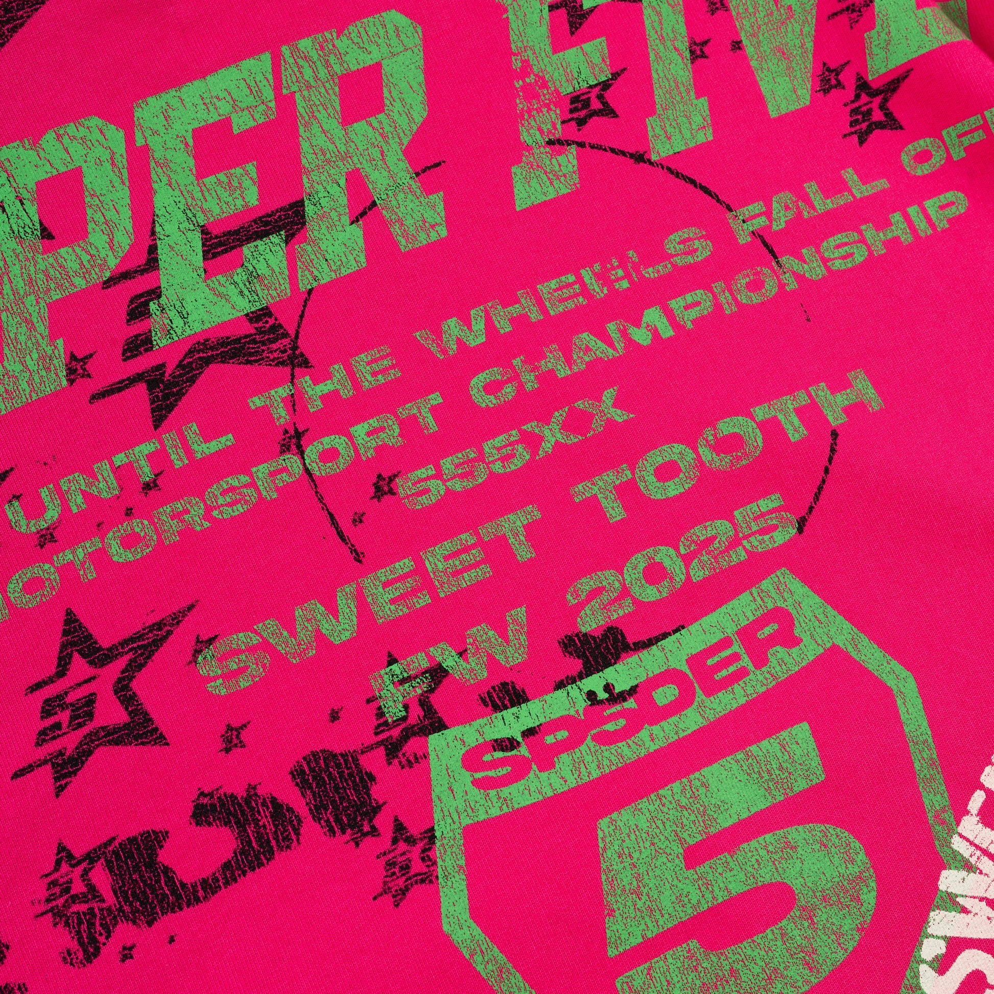 SP5DER Stencil Hoodie – Pink - Detail View 7