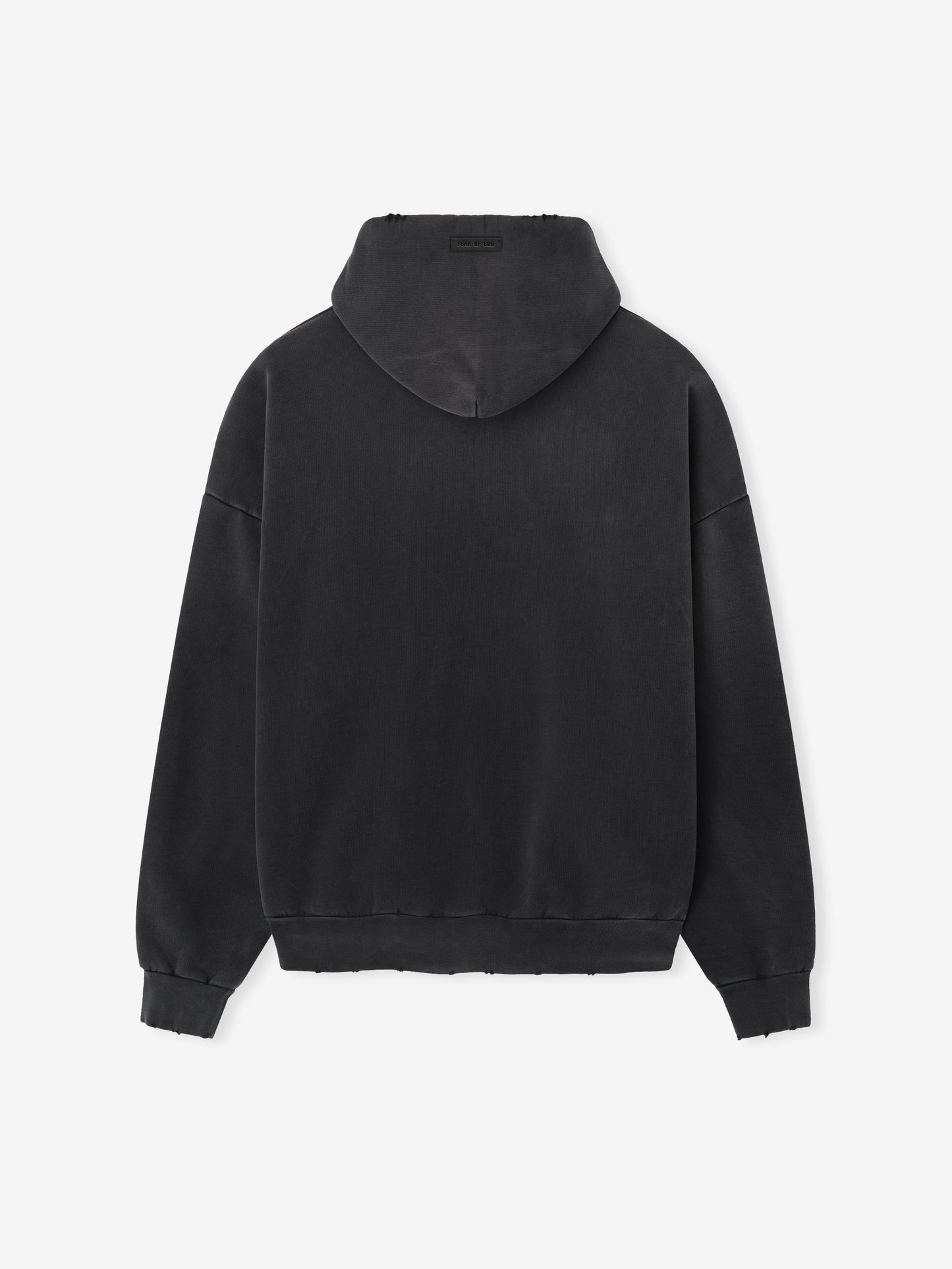 Fear of God Graphic Hoodie – Black, Men's Hand-Printed Cotton Fleece
