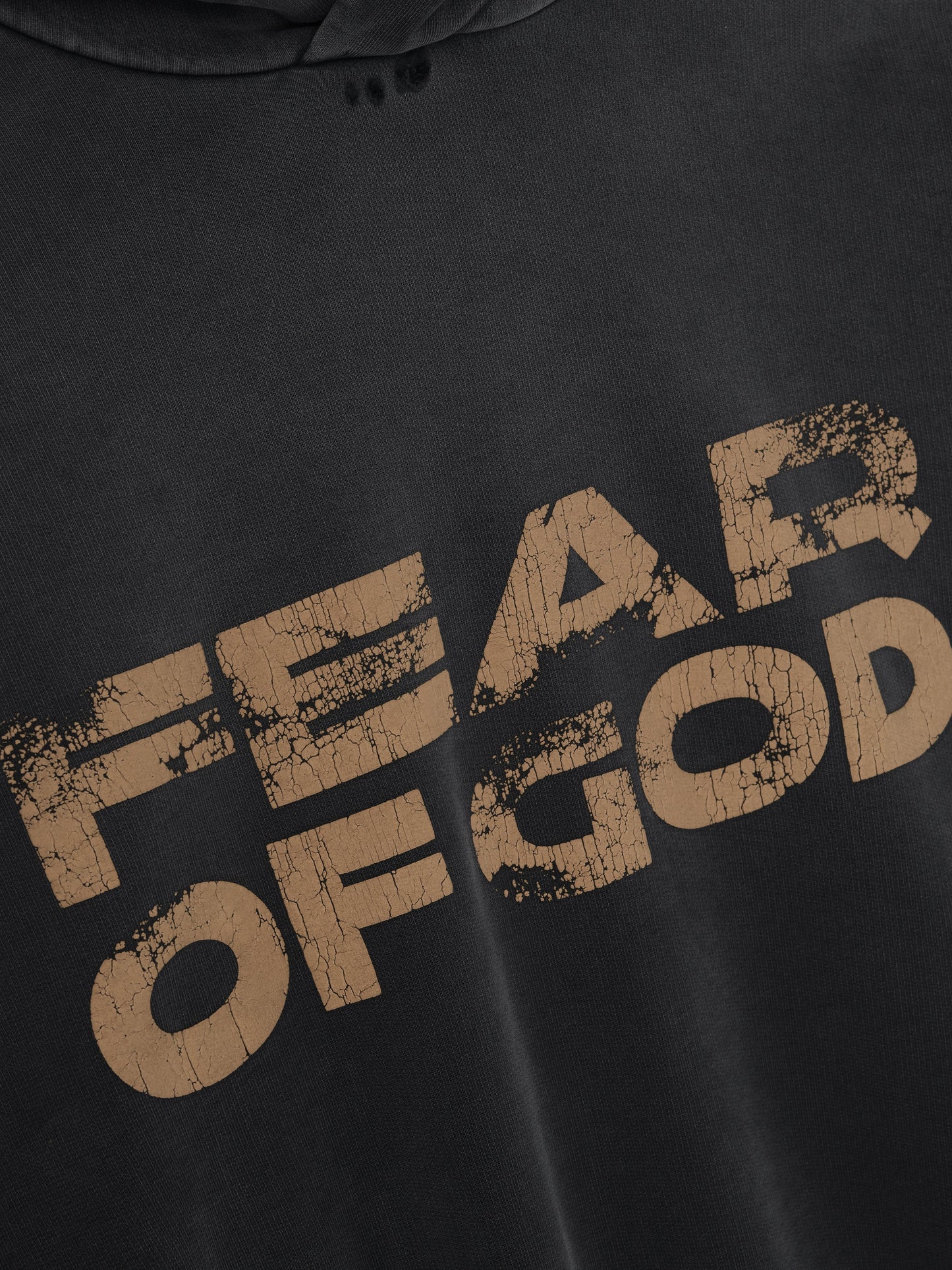 Fear of God Graphic Hoodie – Black, Men's Hand-Printed Cotton Fleece