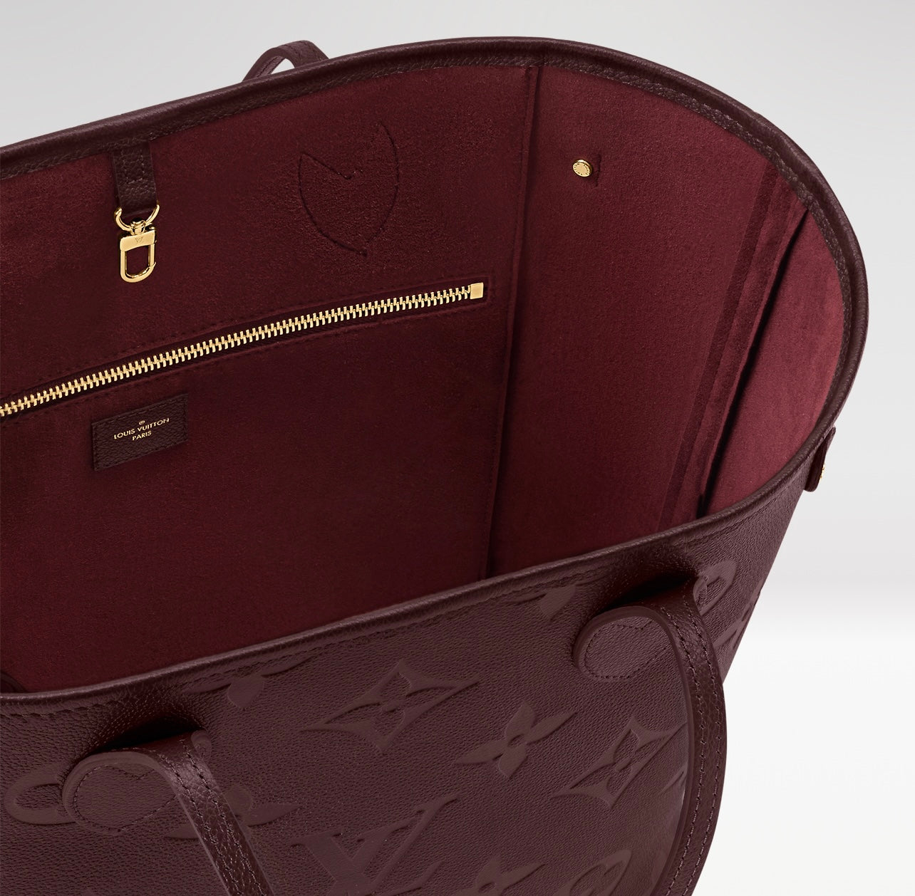 Louis Vuitton Neverfull MM Wine Burgundy Monogram Empreinte Leather Tote M46599