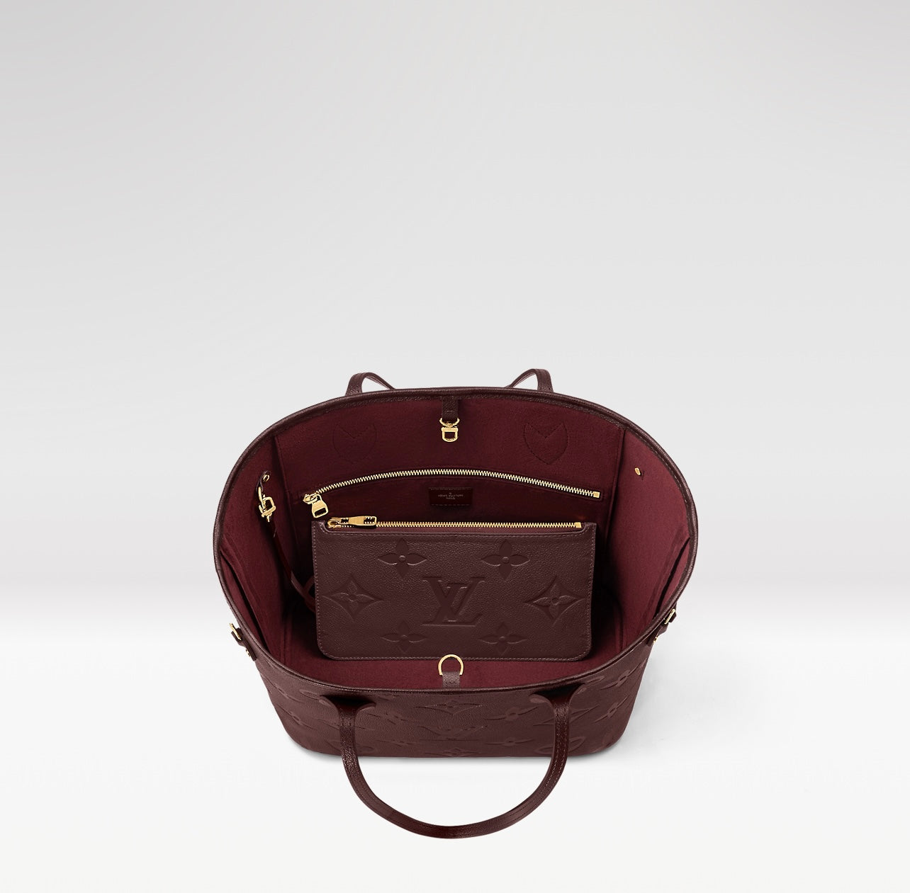 Louis Vuitton Neverfull MM Wine Burgundy Monogram Empreinte Leather Tote M46599