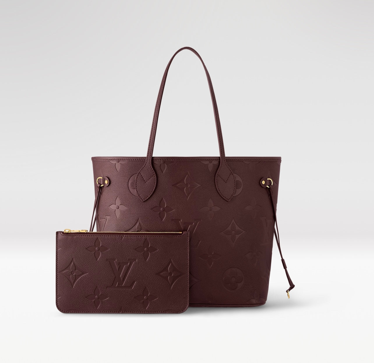 Louis Vuitton Neverfull MM Wine Burgundy Monogram Empreinte Leather Tote M46599