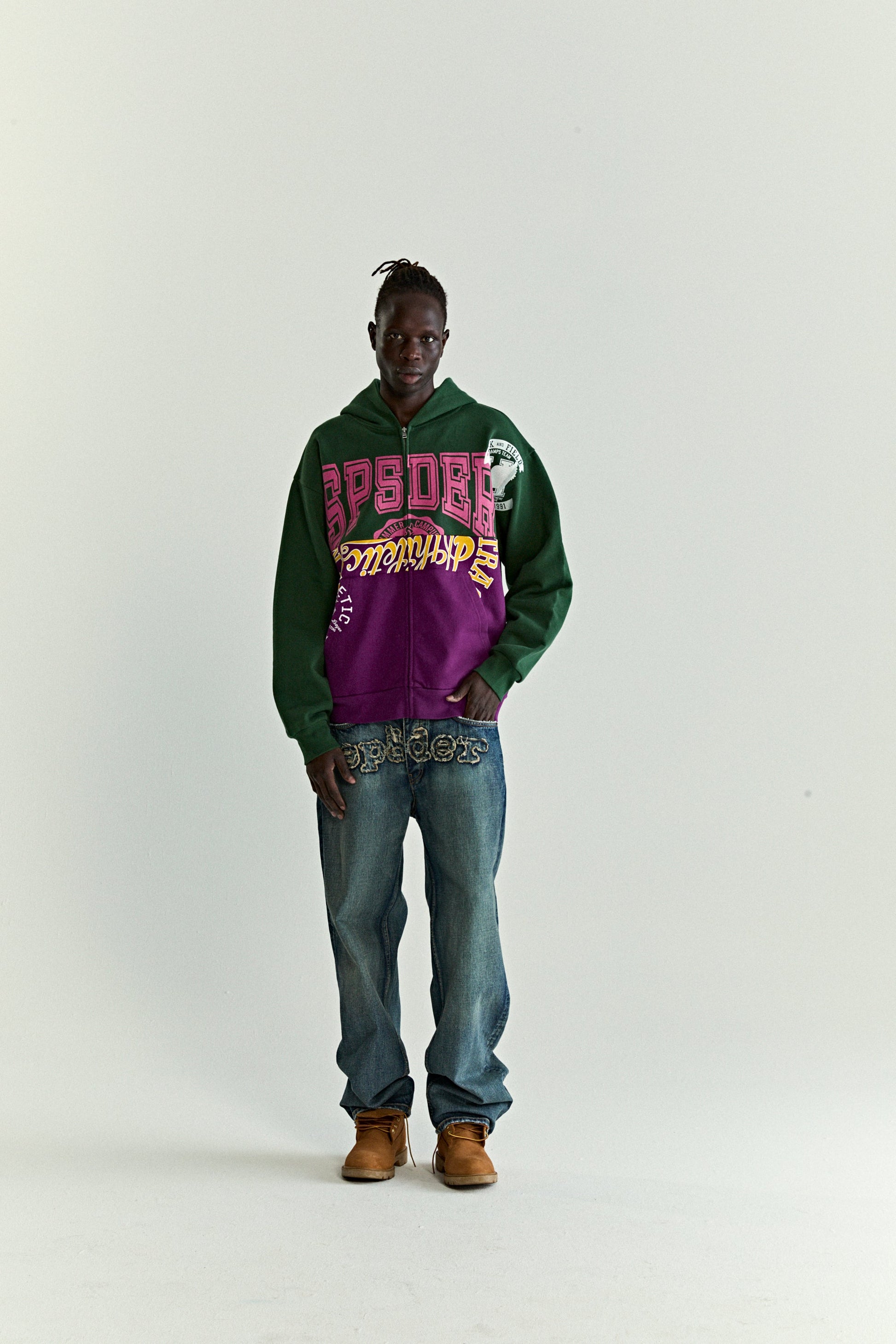 SP5DER Campers Field Full-Zip Hoodie – Green - Detail View 7