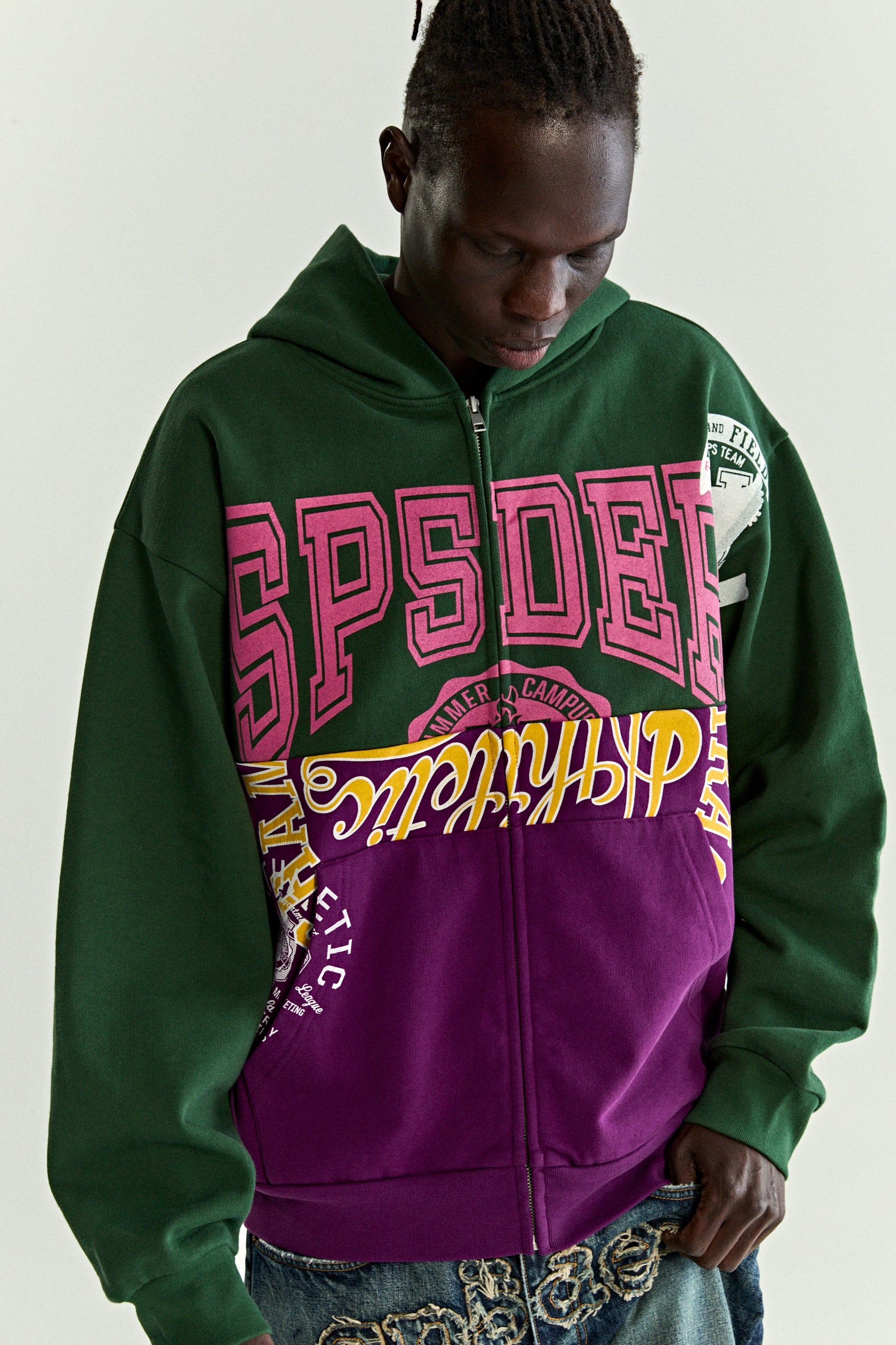 SP5DER Campers Field Full-Zip Hoodie – Green - Detail View 11
