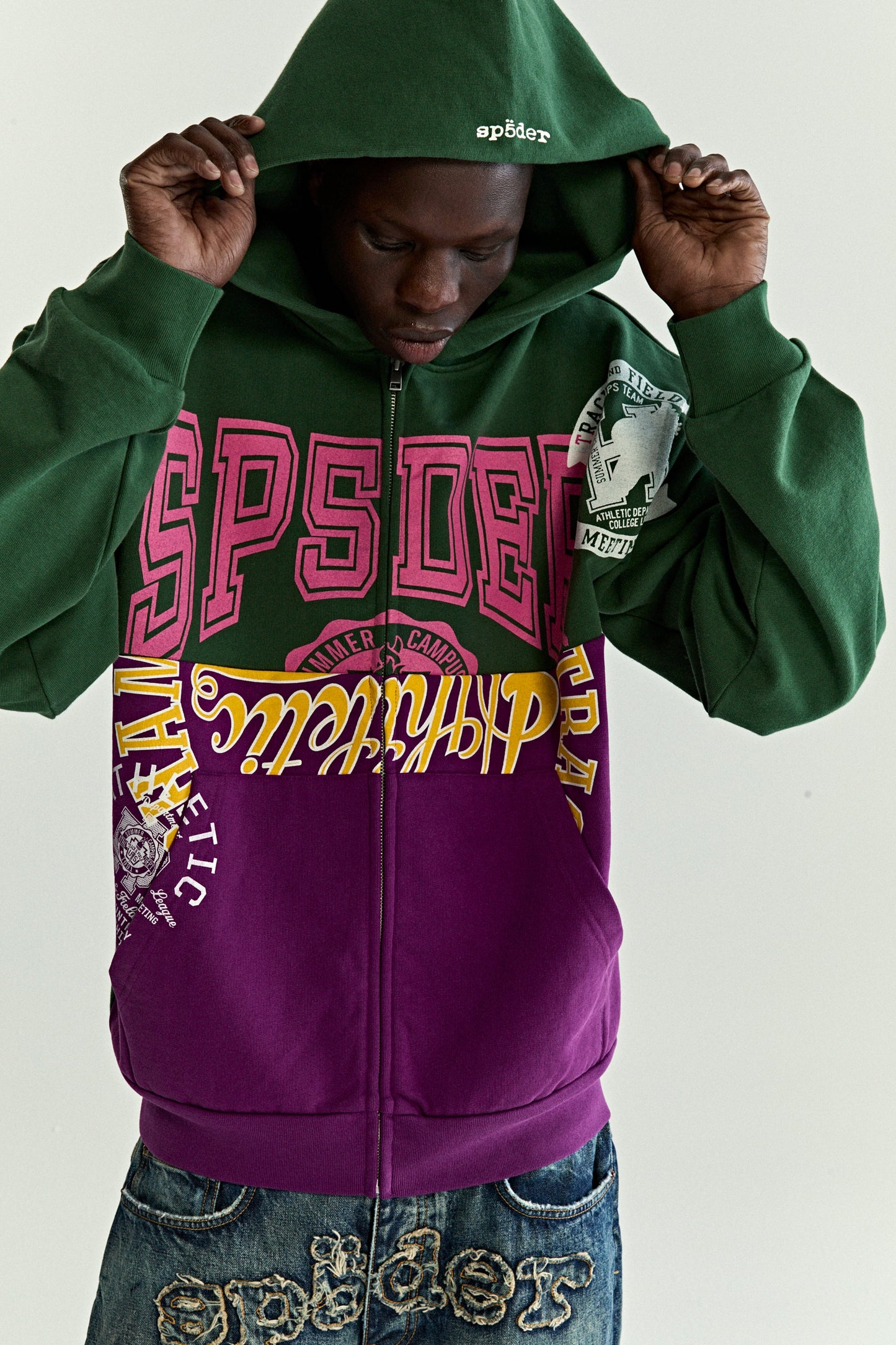 SP5DER Campers Field Full-Zip Hoodie – Green - Detail View 12
