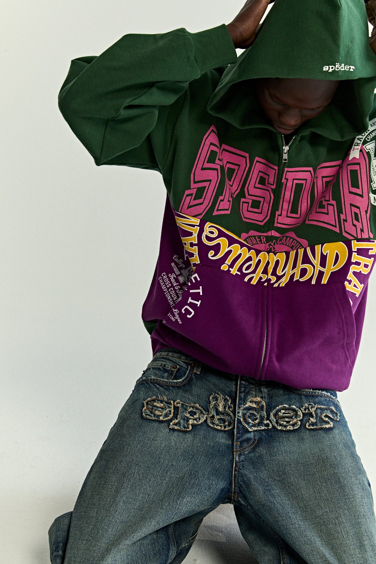 SP5DER Campers Field Full-Zip Hoodie – Green - Detail View 14