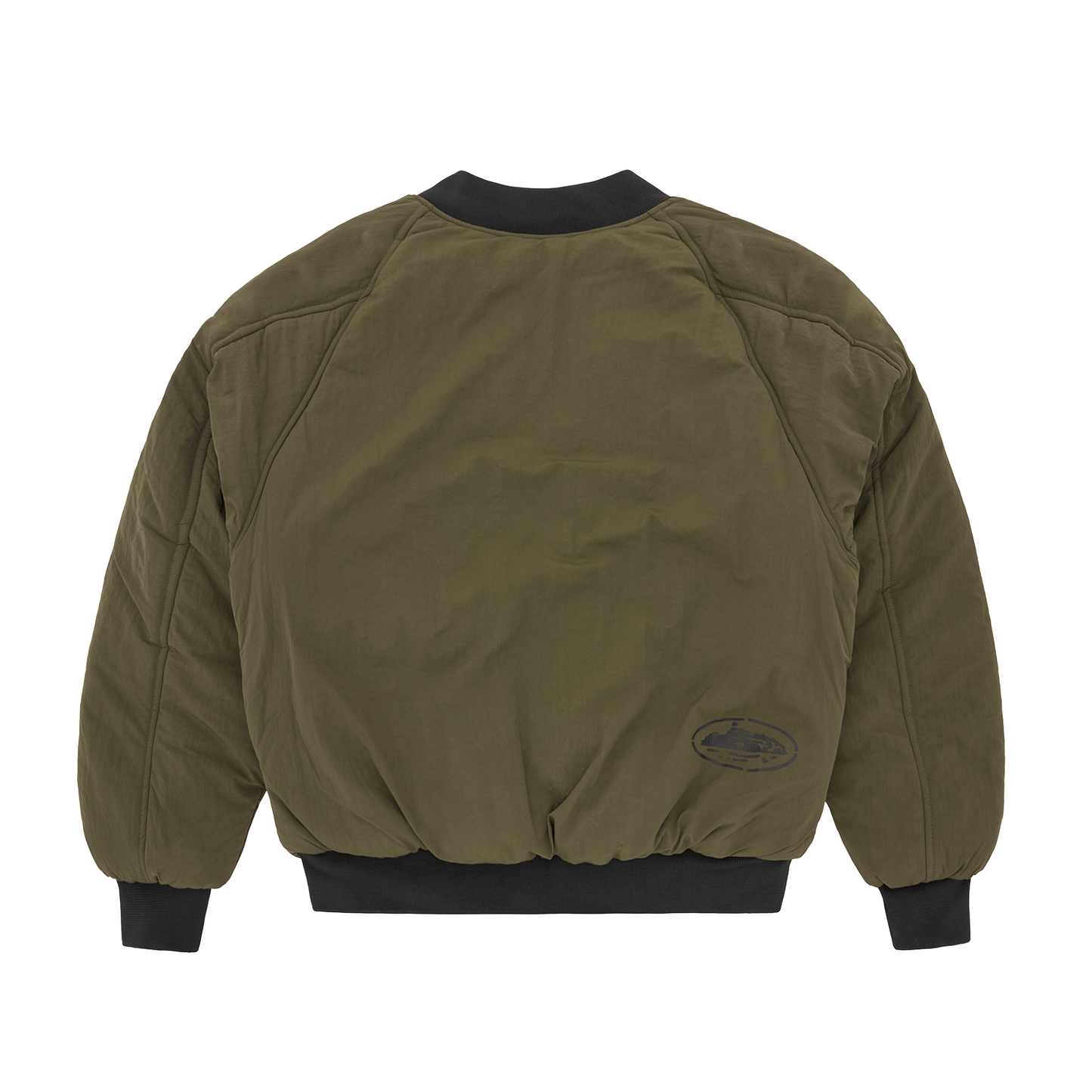 Corteiz Green Nylon Guerillaz Heavy Duty Bomber Jacket, Olive