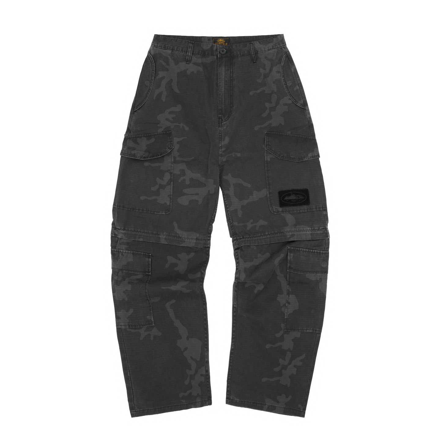 Corteiz Guerillaz Convertible Pants – Black Camo