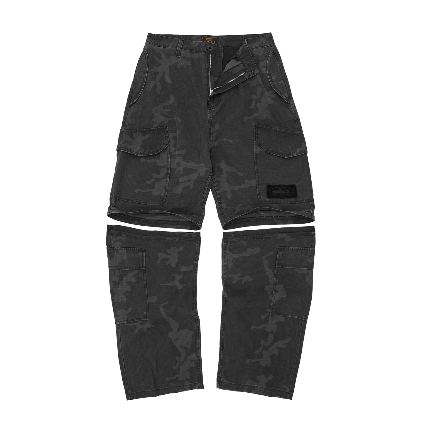Corteiz Guerillaz Convertible Pants – Black Camo