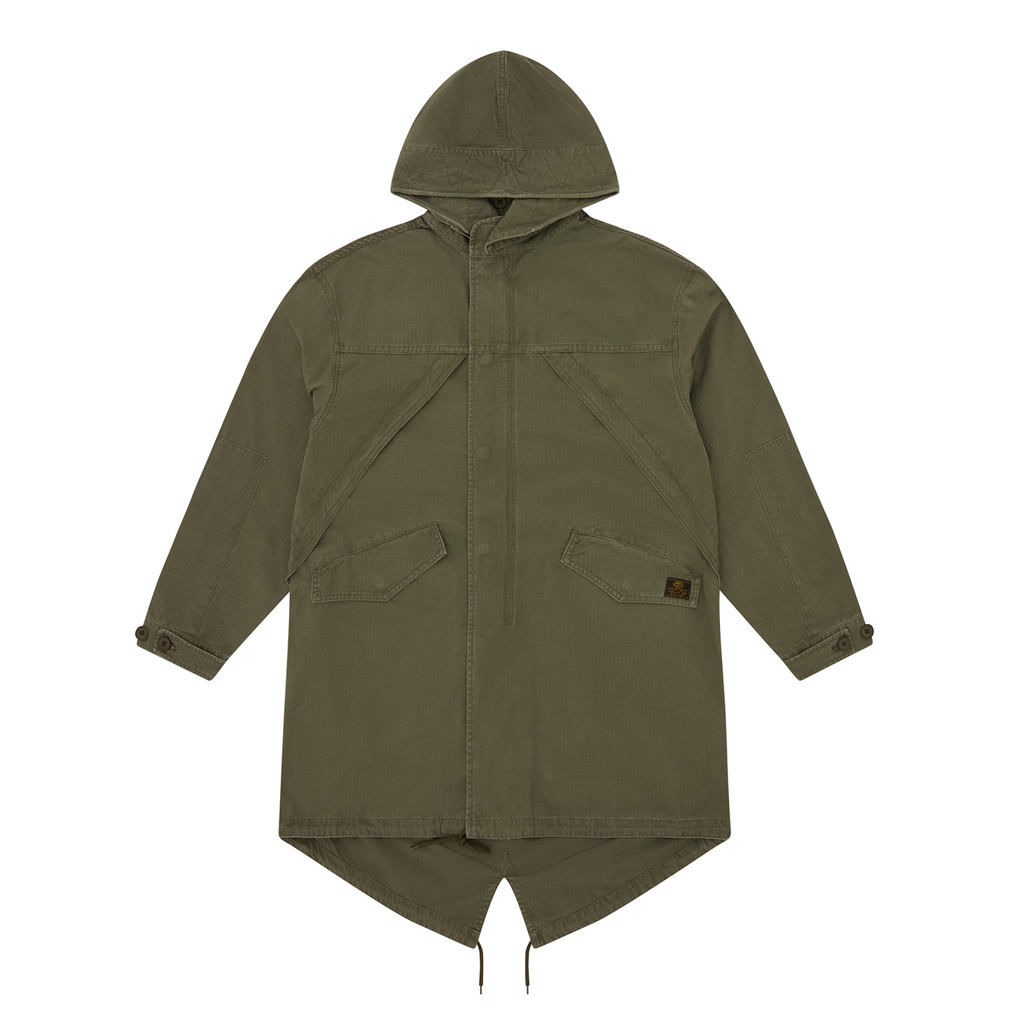 Corteiz Green Cotton Ripstop Guerillaz Fishtail Parka, Olive