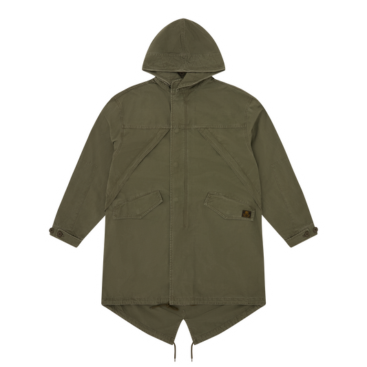 Corteiz Green Cotton Ripstop Guerillaz Fishtail Parka, Olive