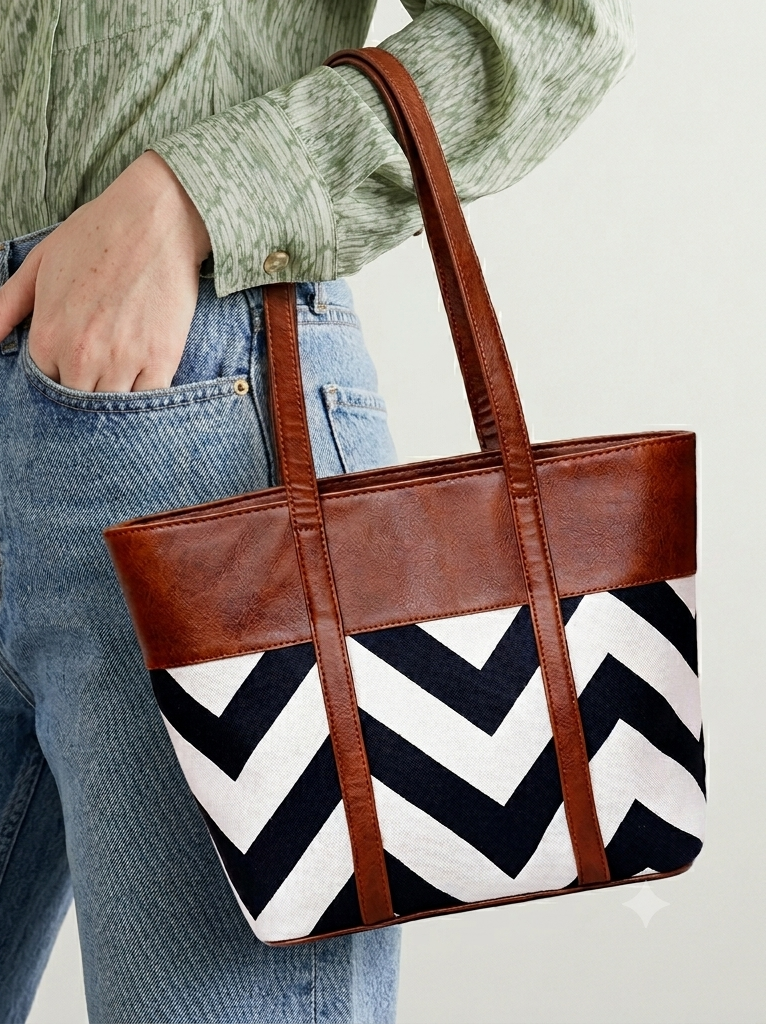 Bag It Canberra Tote and Shoulder Bag – Brown and Black Vegan Leather