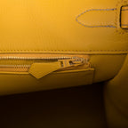 Hermes Birkin 35 Etoupe and Jaune Ambre Togo Brushed Gold Hardware
