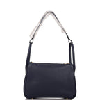 Hermes Bleu Nuit Clemence Lindy 26cm Gold Hardware
