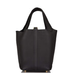 Hermes Black Clemence Picotin Lock 18cm Gold Hardware