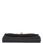 Hermes Black Epsom Kelly Wallet To Go Gold Hardware