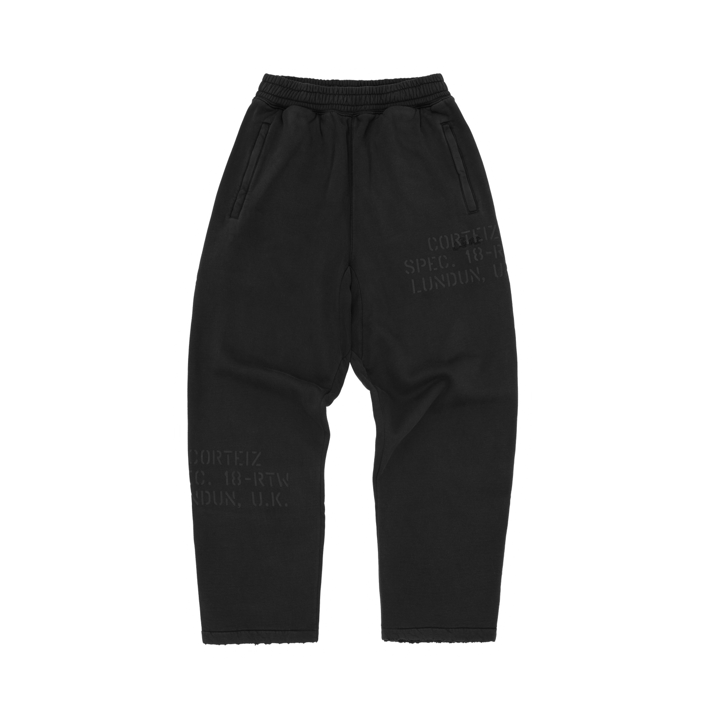 Corteiz HMP Stencil Sweatpants – Black Overdye