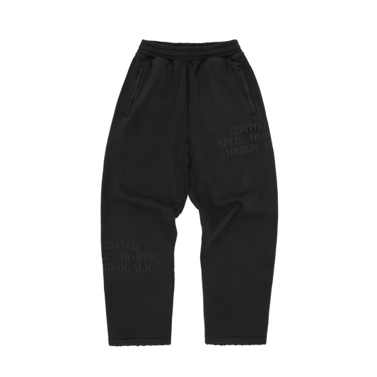 Corteiz HMP Stencil Sweatpants – Black Overdye