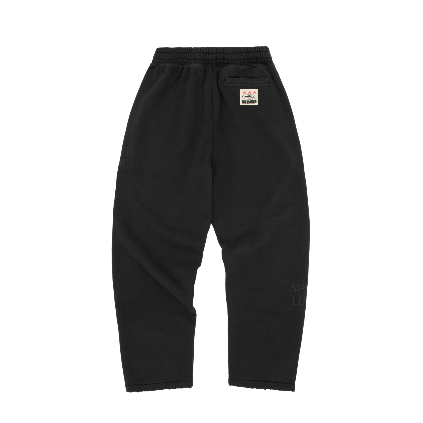 Corteiz HMP Stencil Sweatpants – Black Overdye