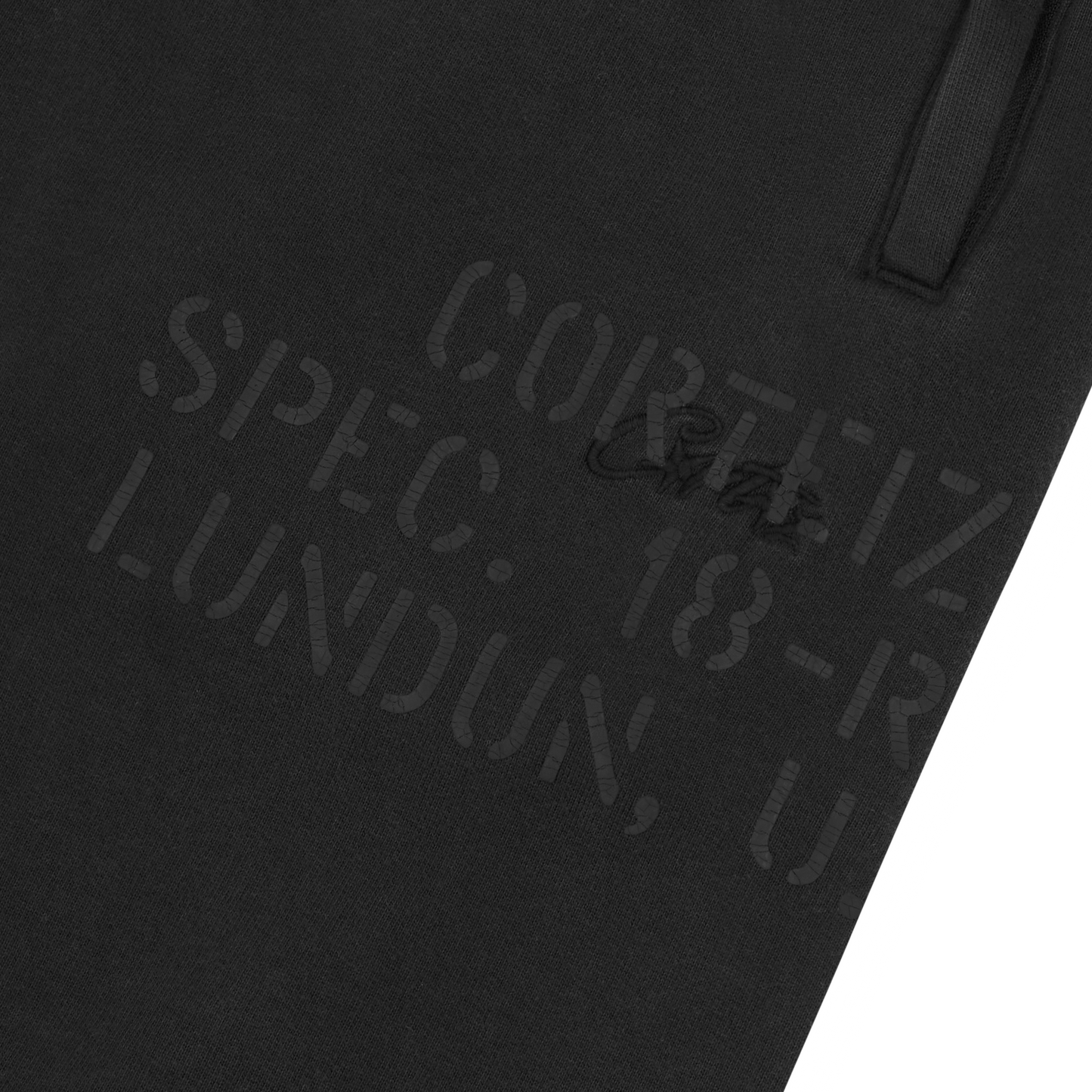 Corteiz HMP Stencil Sweatpants – Black Overdye