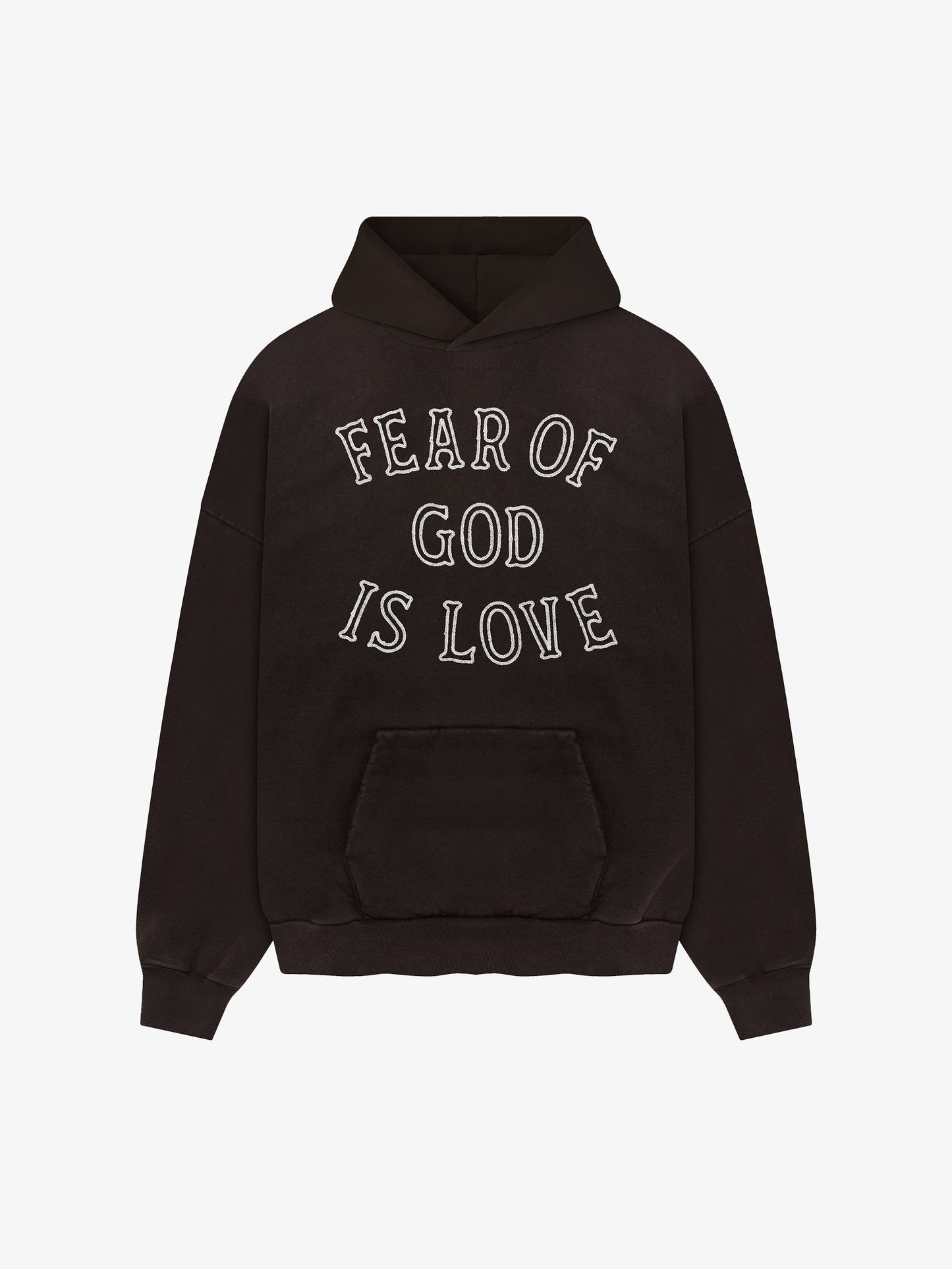 Fear of God Is Love Vintage Fit Hoodie – Brown, Men's Cotton Fleece