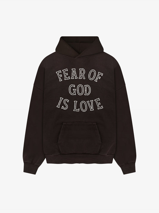 Fear of God Is Love Vintage Fit Hoodie – Brown, Men's Cotton Fleece