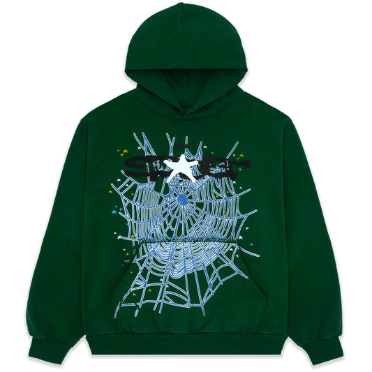 SP5DER Web Hoodie - Star Print - Front View
