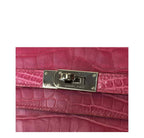 Hermes Kelly Long Wallet Clutch Fuchsia Alligator Leather Palladium Hardware