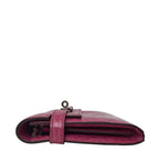 Hermes Kelly Long Wallet Clutch Fuchsia Alligator Leather Palladium Hardware