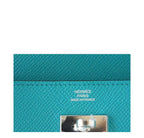 Hermes Kelly Long Wallet Clutch Paon Epsom Leather Palladium Hardware